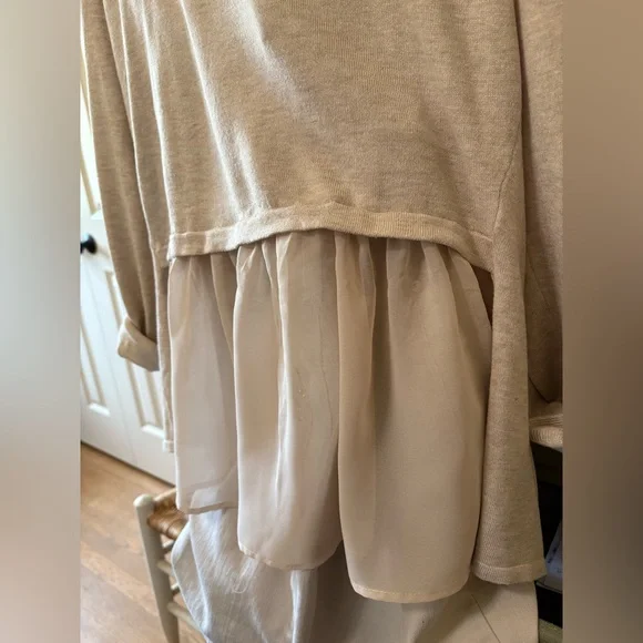 Maurices Light Tan Open Front Cardigan, size M, scarf can be add to purchase - Picture 5 of 9